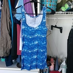 Blue tie dye tank top